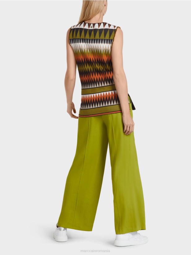 pulover \"tricotat in germania\" Marc Cain verde oliv intens îmbrăcăminte 4826HH1148