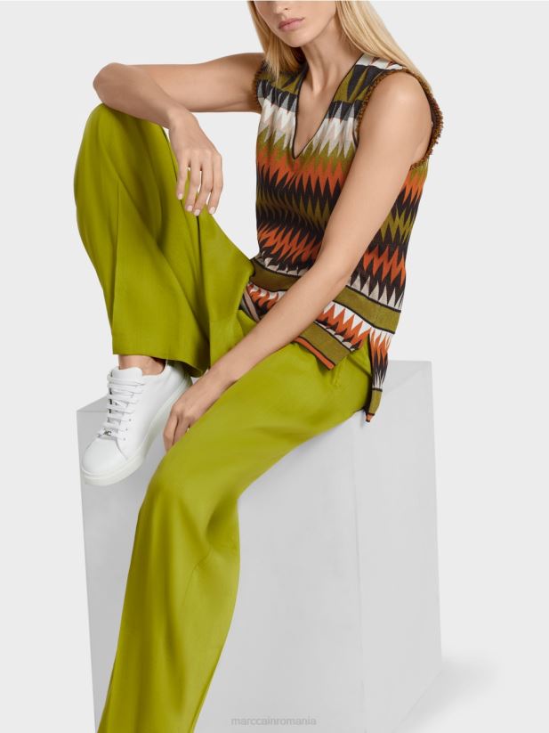 pulover \"tricotat in germania\" Marc Cain verde oliv intens îmbrăcăminte 4826HH1148