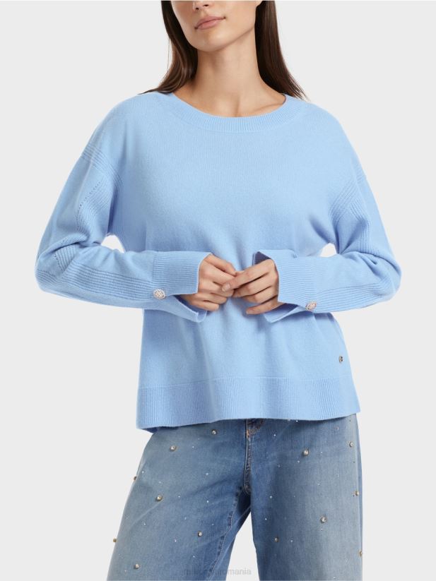 pulover tricotat „rethink together”. Marc Cain cer întunecat de vară îmbrăcăminte 4826HH1080