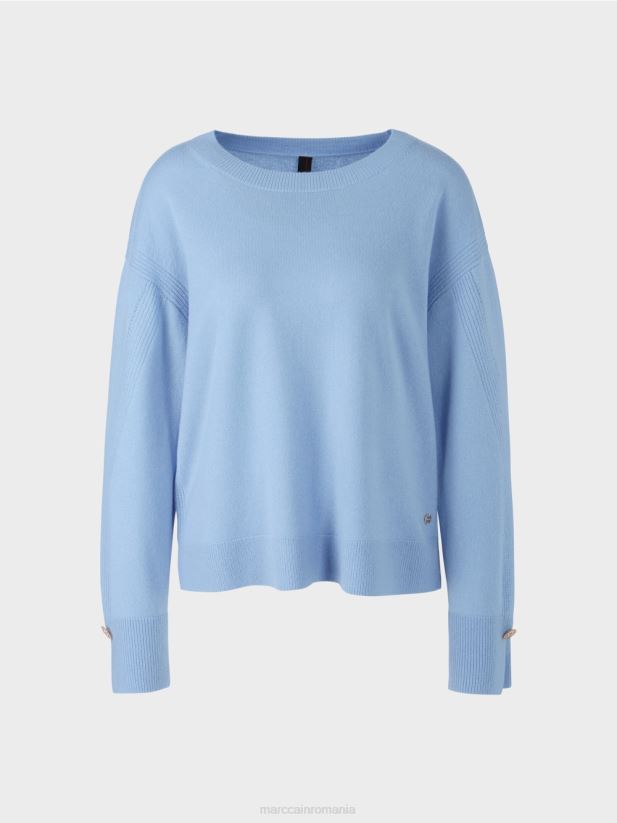 pulover tricotat „rethink together”. Marc Cain cer întunecat de vară îmbrăcăminte 4826HH1080
