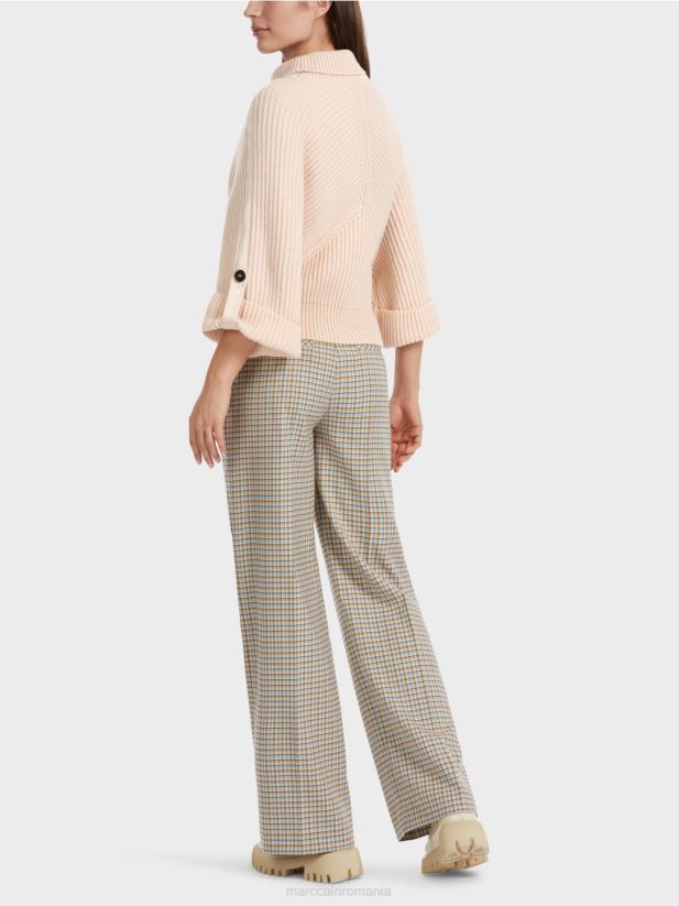 pulover valoros tricotat in germania Marc Cain crema inchisa îmbrăcăminte 4826HH1086