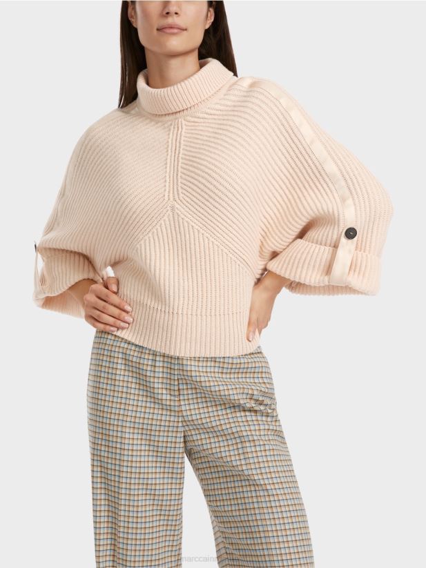 pulover valoros tricotat in germania Marc Cain crema inchisa îmbrăcăminte 4826HH1086
