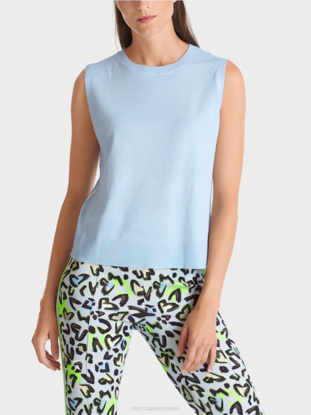 „regândiți împreună” slipover Marc Cain albastru pudra moale îmbrăcăminte 4826HH1103