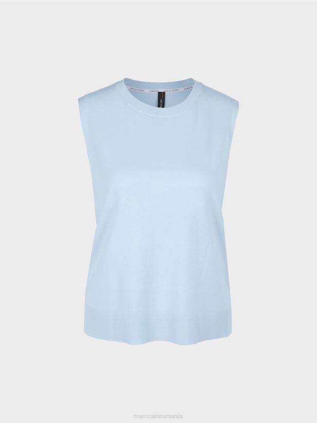 „regândiți împreună” slipover Marc Cain albastru pudra moale îmbrăcăminte 4826HH1103