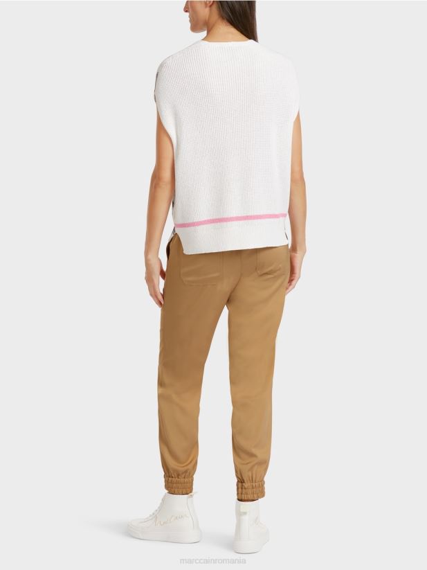 slipover 100% fabricat in germania Marc Cain aproape alb îmbrăcăminte 4826HH1155