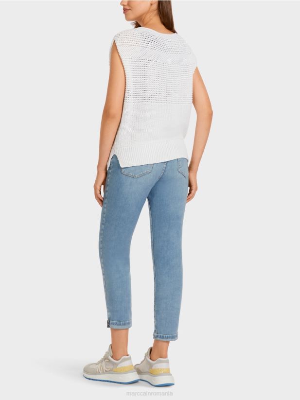 slipover 100% fabricat in germania Marc Cain aproape alb îmbrăcăminte 4826HH1164