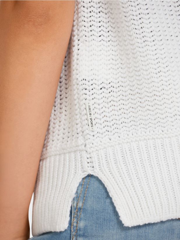 slipover 100% fabricat in germania Marc Cain aproape alb îmbrăcăminte 4826HH1164