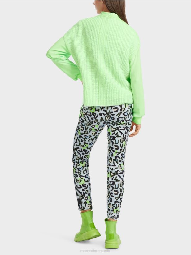 slipover 100% made in germany Marc Cain verde strălucitor șocant îmbrăcăminte 4826HH1095