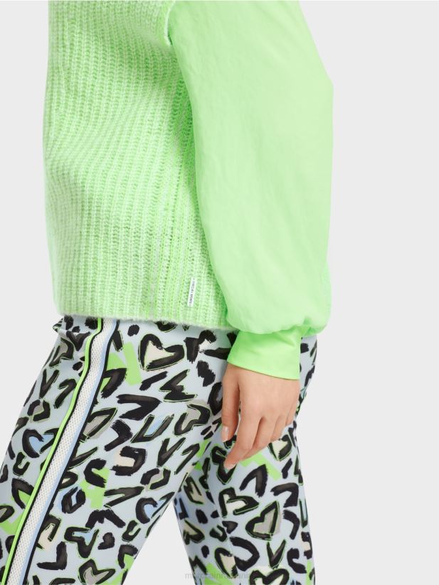 slipover 100% made in germany Marc Cain verde strălucitor șocant îmbrăcăminte 4826HH1095