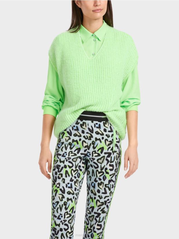 slipover 100% made in germany Marc Cain verde strălucitor șocant îmbrăcăminte 4826HH1095