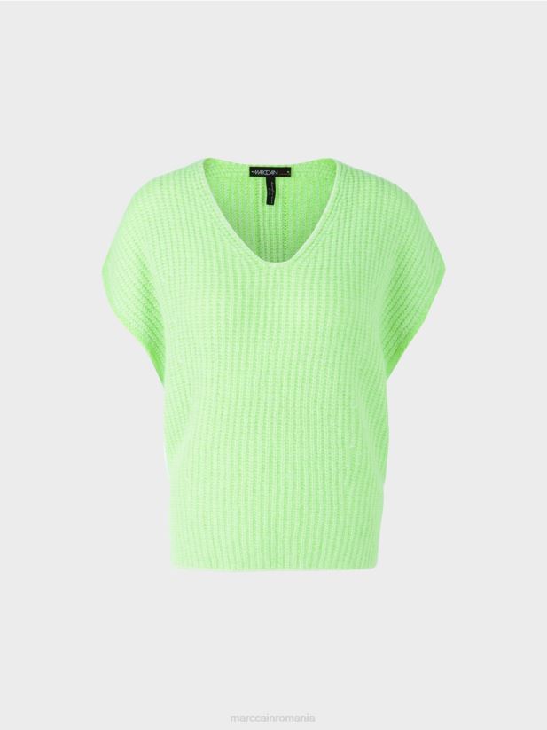 slipover 100% made in germany Marc Cain verde strălucitor șocant îmbrăcăminte 4826HH1095