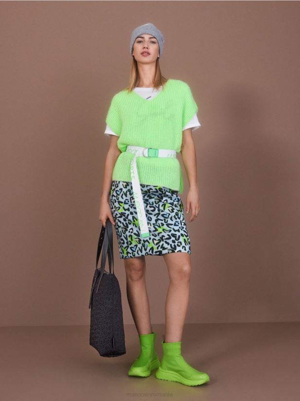 slipover 100% made in germany Marc Cain verde strălucitor șocant îmbrăcăminte 4826HH1095