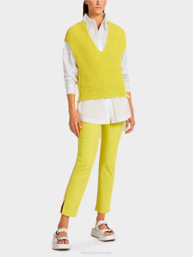 slipover "tricotat in germania" Marc Cain sulf verde îmbrăcăminte 4826HH1189