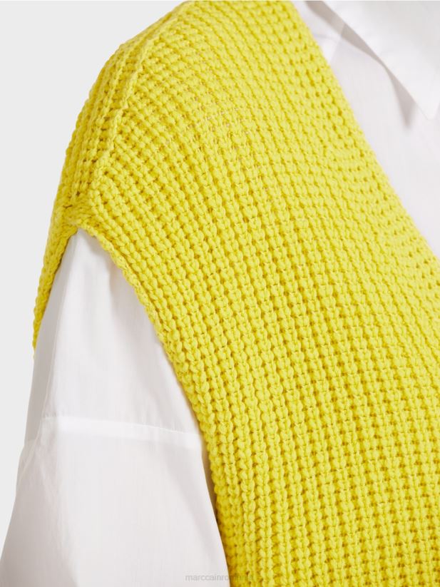 slipover \"tricotat in germania\" Marc Cain sulf verde îmbrăcăminte 4826HH1189