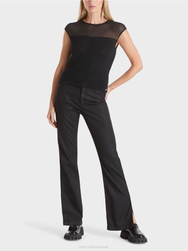 top cu dungi „regândiți împreună”. Marc Cain negru îmbrăcăminte 4826HH1033