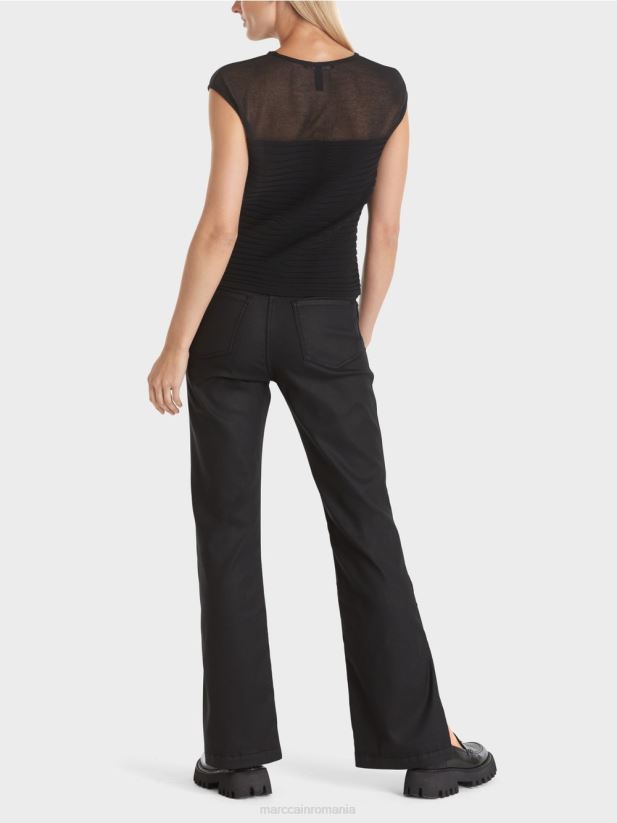 top cu dungi „regândiți împreună”. Marc Cain negru îmbrăcăminte 4826HH1033