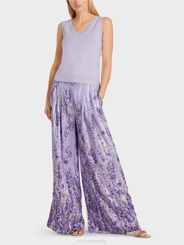 top din vascoza tricotata Marc Cain liliac strălucitor îmbrăcăminte 4826HH1153