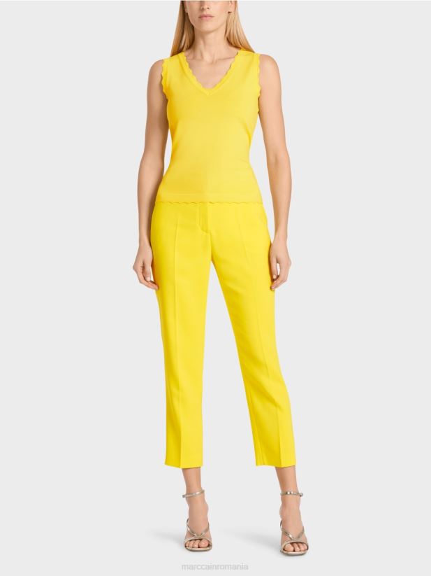 top din vascoza tricotata Marc Cain verde lamaie îmbrăcăminte 4826HH1144