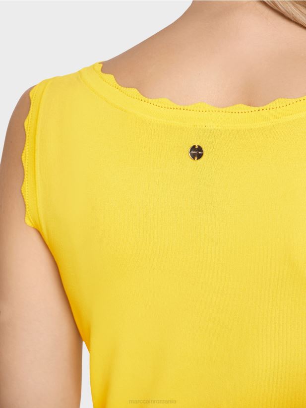 top din vascoza tricotata Marc Cain verde lamaie îmbrăcăminte 4826HH1144