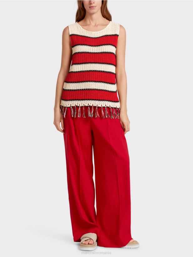 top tricotat „regândiți împreună”. Marc Cain cremă îmbrăcăminte 4826HH1129