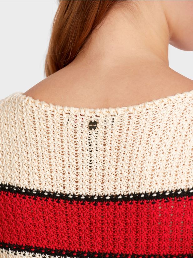 top tricotat „regândiți împreună”. Marc Cain cremă îmbrăcăminte 4826HH1129