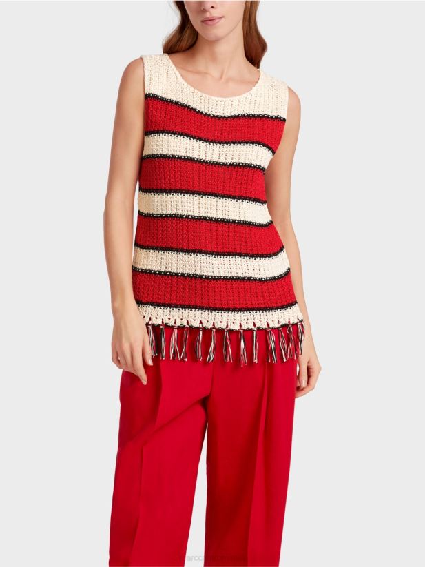 top tricotat „regândiți împreună”. Marc Cain cremă îmbrăcăminte 4826HH1129