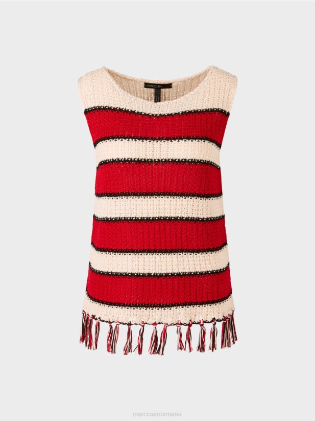 top tricotat „regândiți împreună”. Marc Cain cremă îmbrăcăminte 4826HH1129