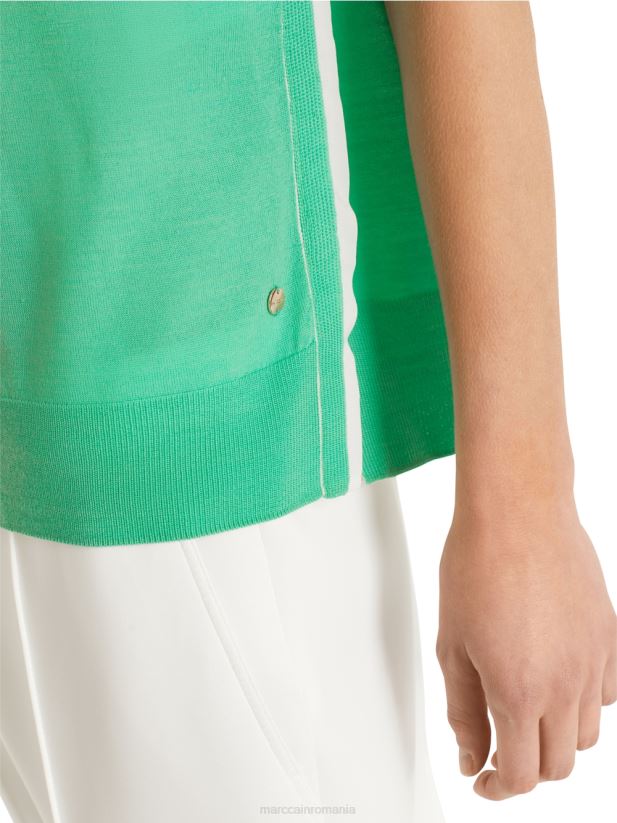 top tricotat superfin Marc Cain jad strălucitor îmbrăcăminte 4826HH1174