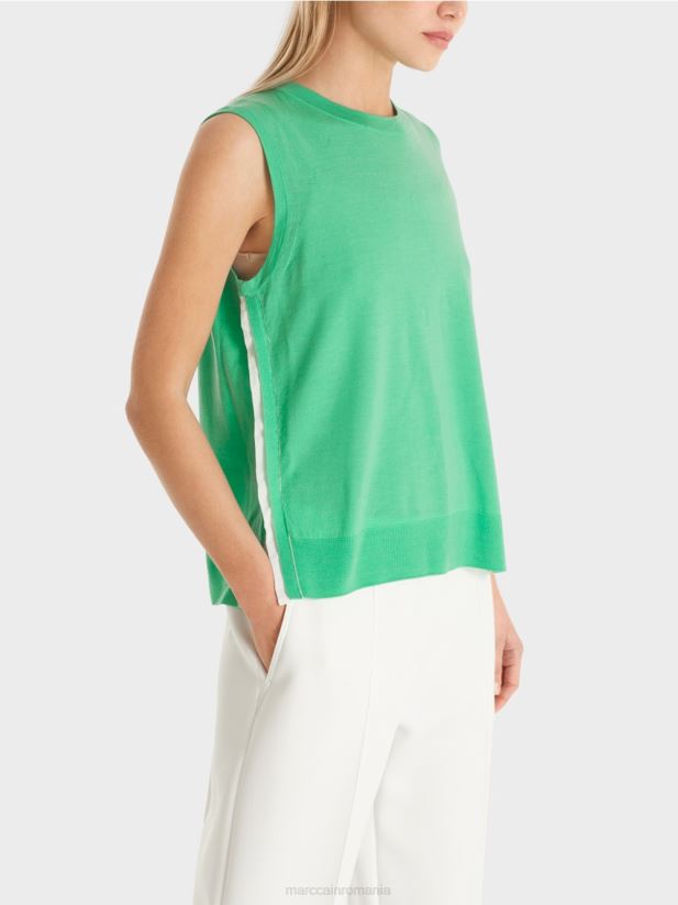 top tricotat superfin Marc Cain jad strălucitor îmbrăcăminte 4826HH1174