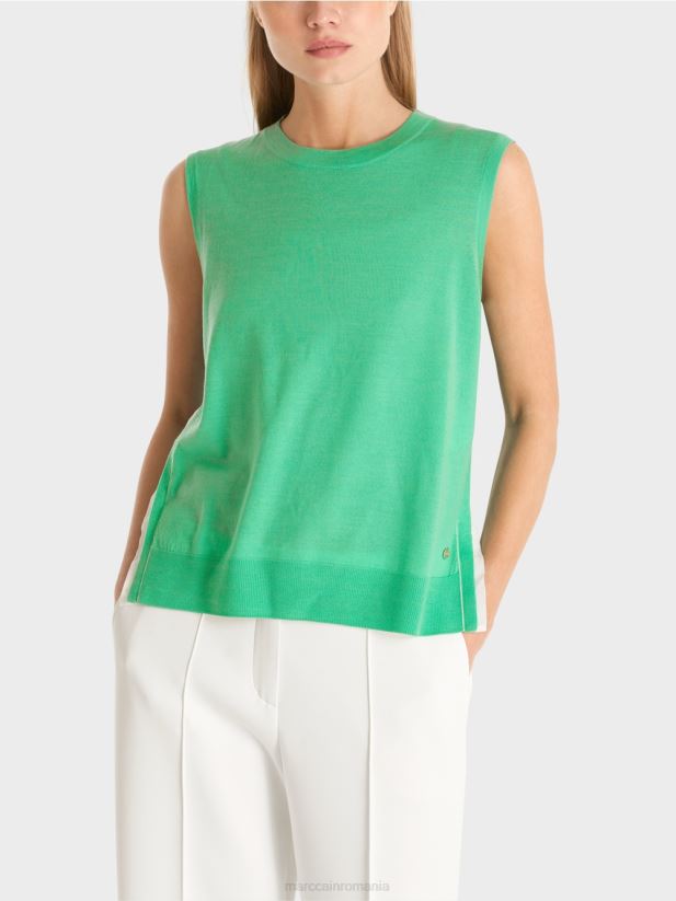 top tricotat superfin Marc Cain jad strălucitor îmbrăcăminte 4826HH1174