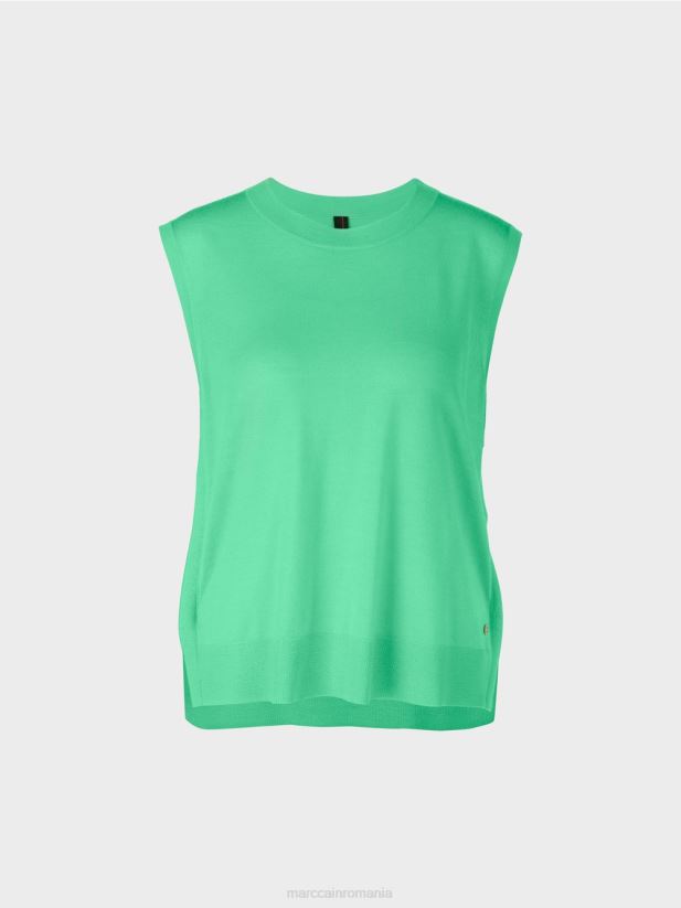 top tricotat superfin Marc Cain jad strălucitor îmbrăcăminte 4826HH1174