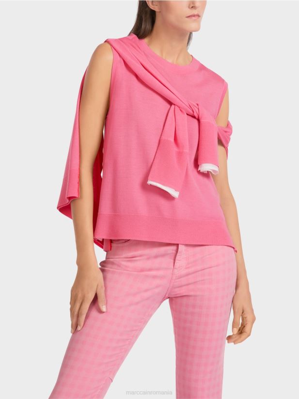 top tricotat superfin Marc Cain roz aprins îmbrăcăminte 4826HH1169