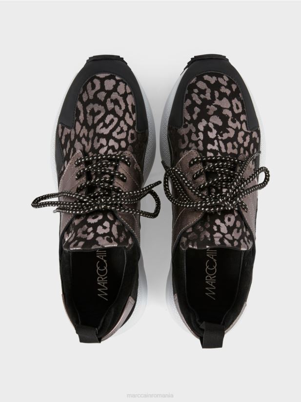 adidași cu design leu Marc Cain anthrazit încălţăminte 4826HH1592