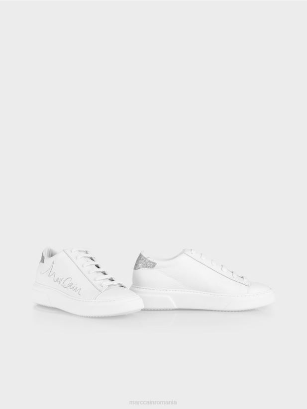 adidași cu șireturi cu inscripții Marc Cain alb încălţăminte 4826HH1552