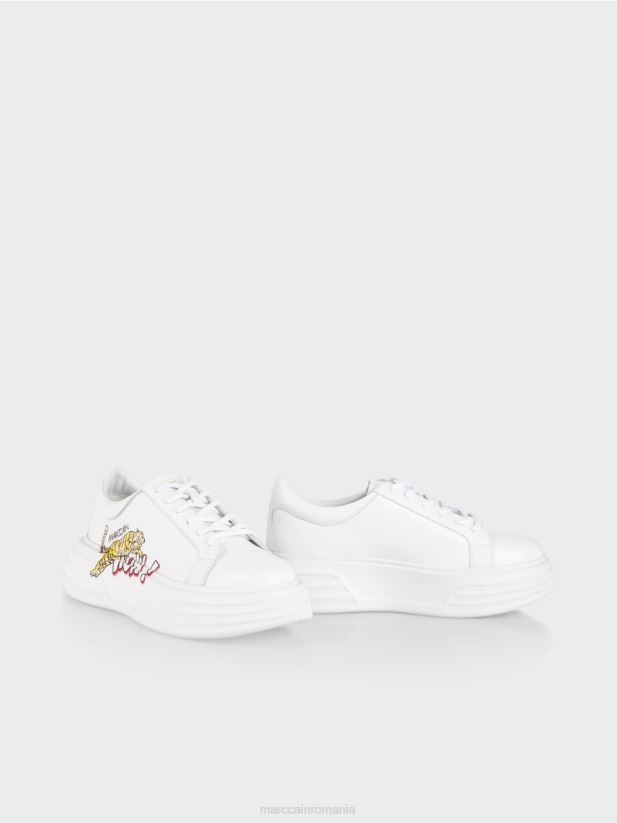 adidași cu platformă cool Marc Cain alb încălţăminte 4826HH1554