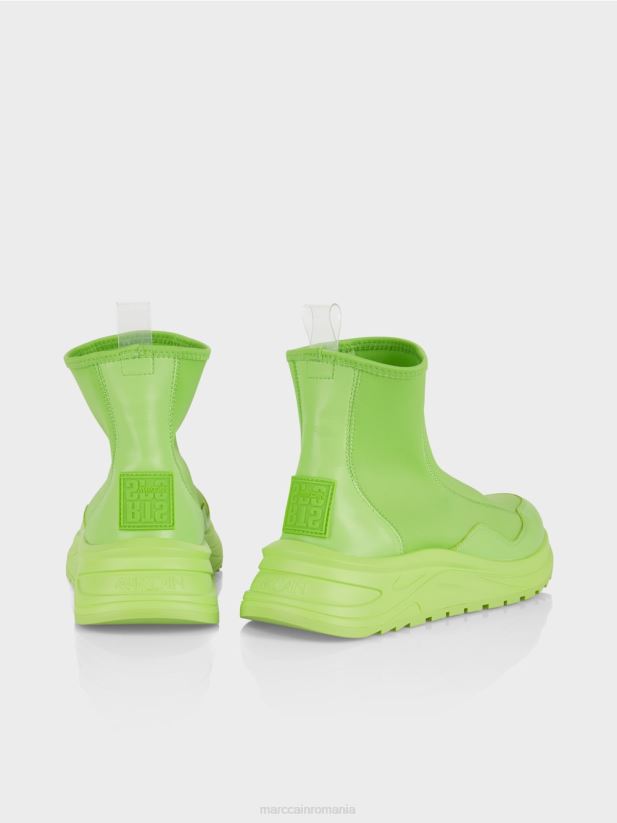 adidași cu tăietură mijlocie Marc Cain verde strălucitor șocant încălţăminte 4826HH1583