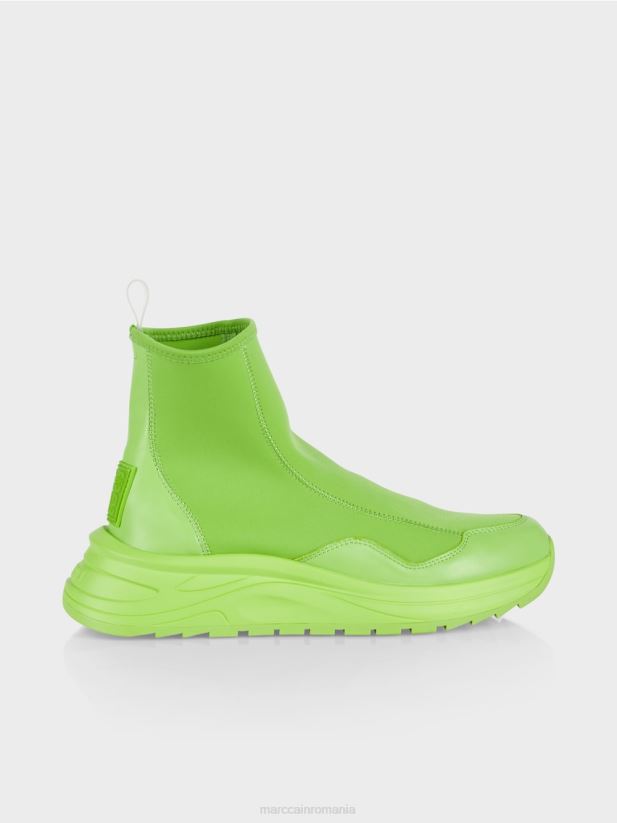 adidași cu tăietură mijlocie Marc Cain verde strălucitor șocant încălţăminte 4826HH1583