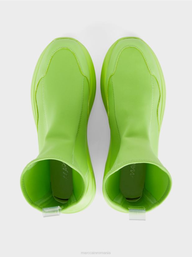 adidași cu tăietură mijlocie Marc Cain verde strălucitor șocant încălţăminte 4826HH1583