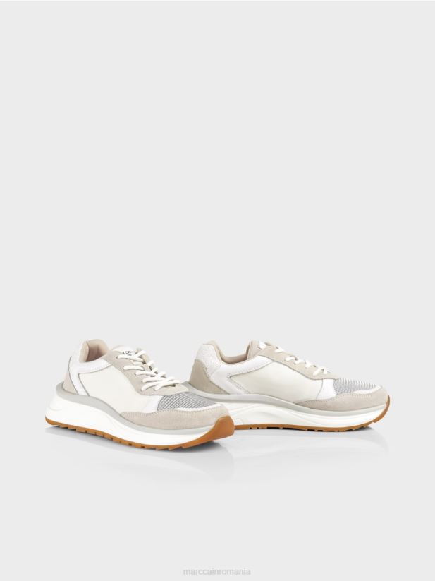 adidași feminini cu șireturi Marc Cain alb încălţăminte 4826HH1625