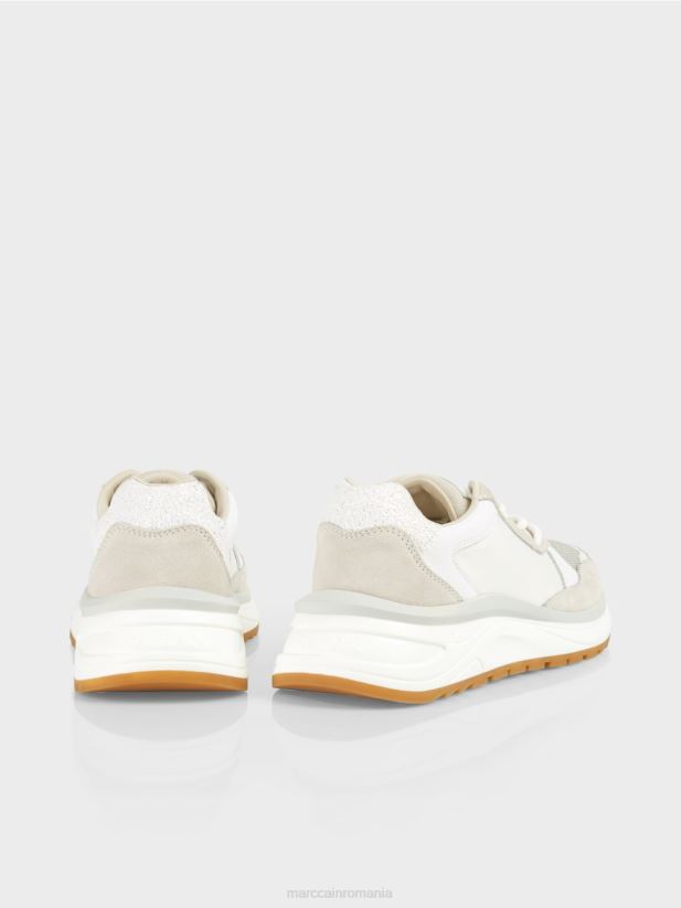 adidași feminini cu șireturi Marc Cain alb încălţăminte 4826HH1625