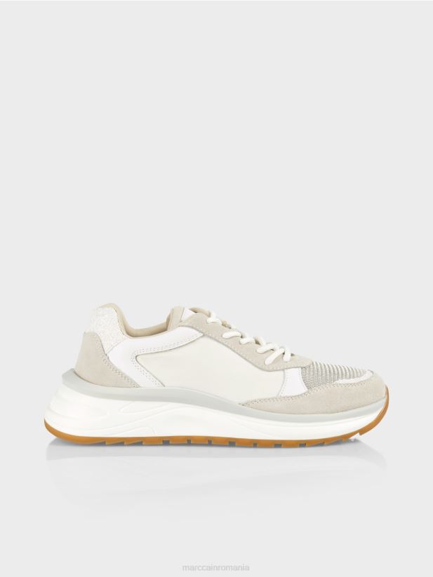 adidași feminini cu șireturi Marc Cain alb încălţăminte 4826HH1625
