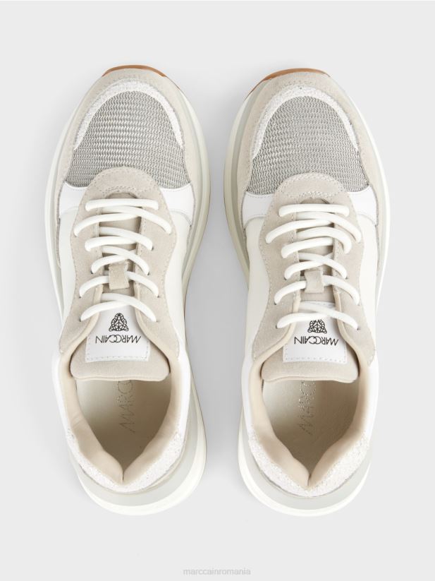 adidași feminini cu șireturi Marc Cain alb încălţăminte 4826HH1625