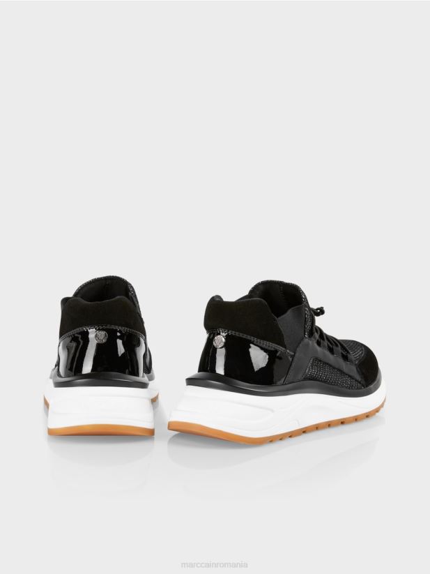 pantofi slip-on practici Marc Cain negru încălţăminte 4826HH1642