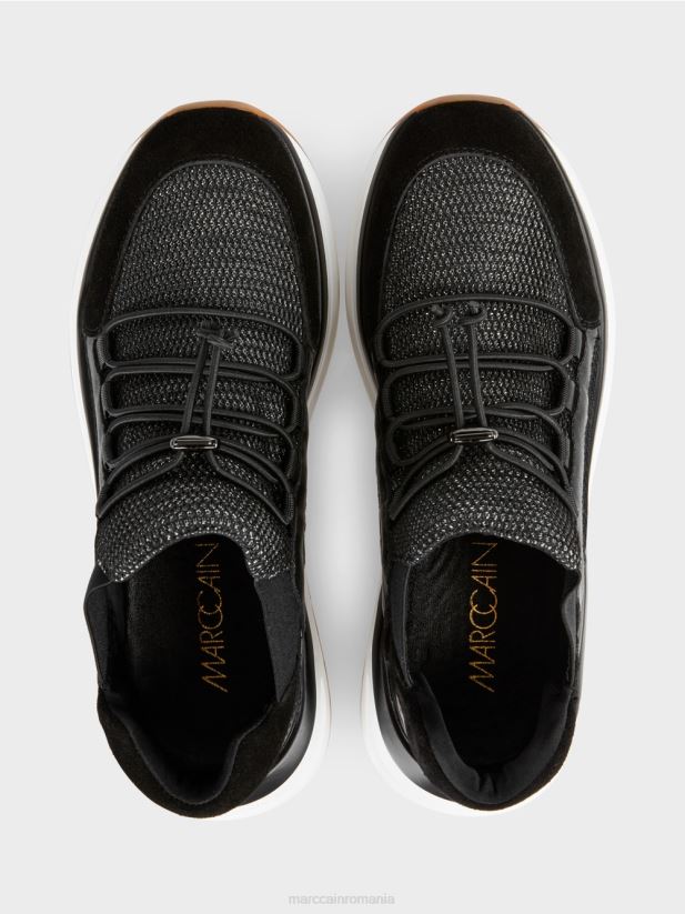 pantofi slip-on practici Marc Cain negru încălţăminte 4826HH1642