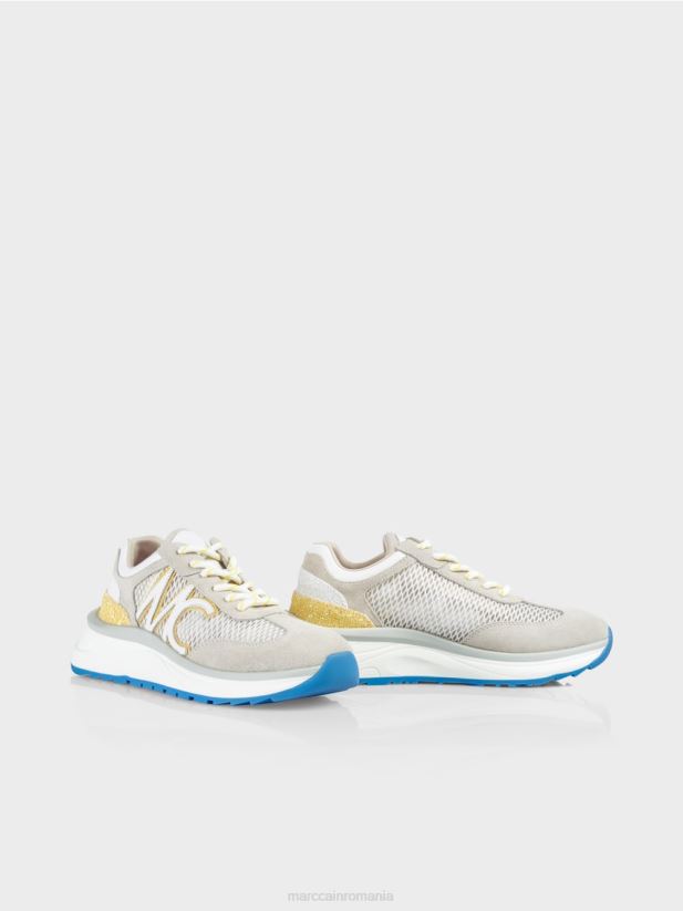 pantofi sport cu inserție din plasă Marc Cain sulf verde încălţăminte 4826HH1627
