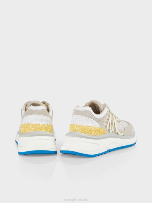 pantofi sport cu inserție din plasă Marc Cain sulf verde încălţăminte 4826HH1627