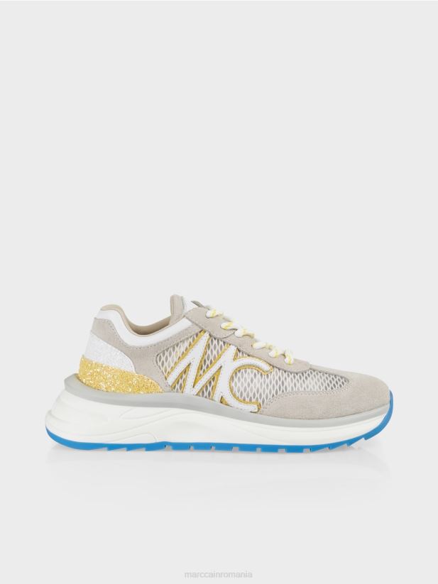 pantofi sport cu inserție din plasă Marc Cain sulf verde încălţăminte 4826HH1627