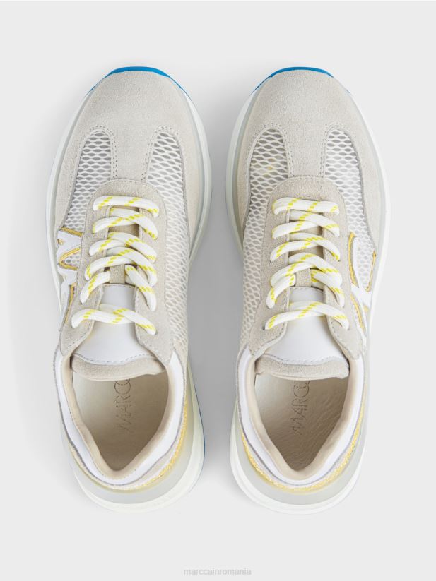 pantofi sport cu inserție din plasă Marc Cain sulf verde încălţăminte 4826HH1627