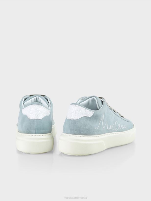 pantofi sport cu șireturi din piele intoarsa Marc Cain albastru atmosferic încălţăminte 4826HH1640