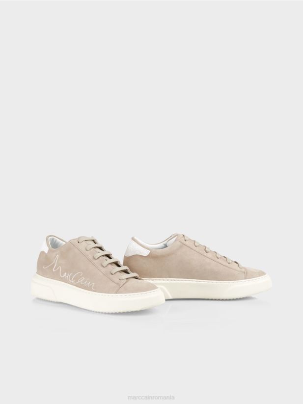 pantofi sport cu șireturi din piele intoarsa Marc Cain bronz strălucitor încălţăminte 4826HH1624